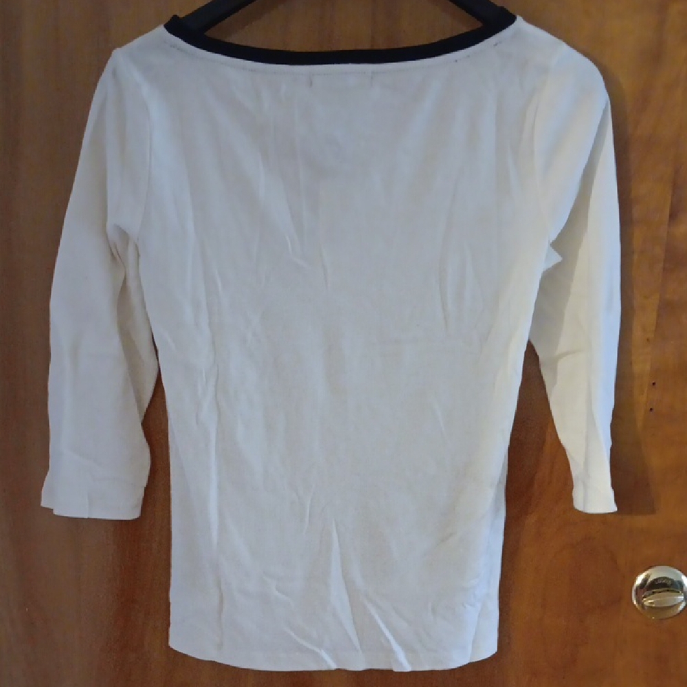 Arket White Cream Fitted 3/4 Sleeve Blouse - Picture 4 of 4